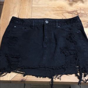 Black jean skirt